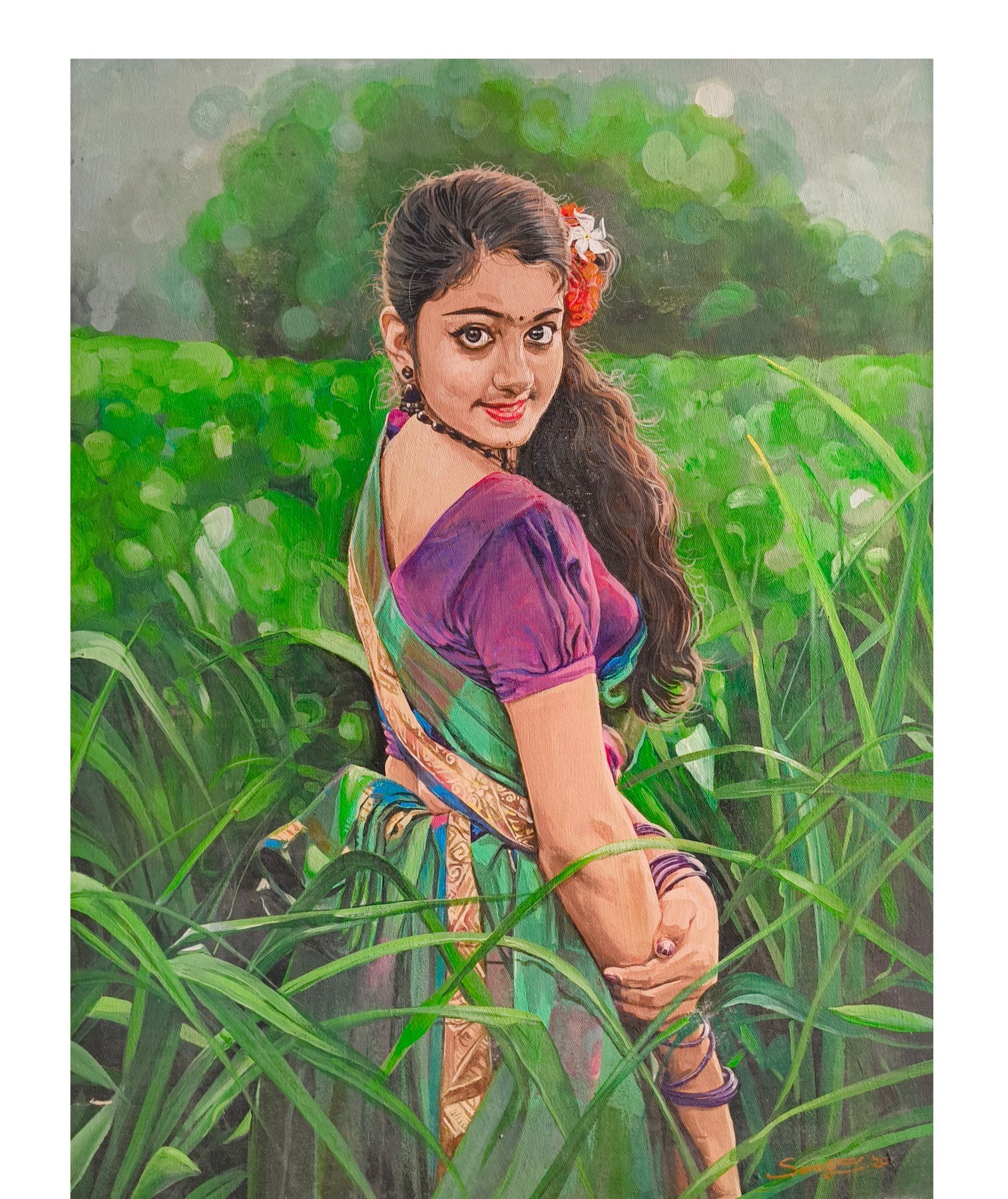 Girl in the Paddy Fields